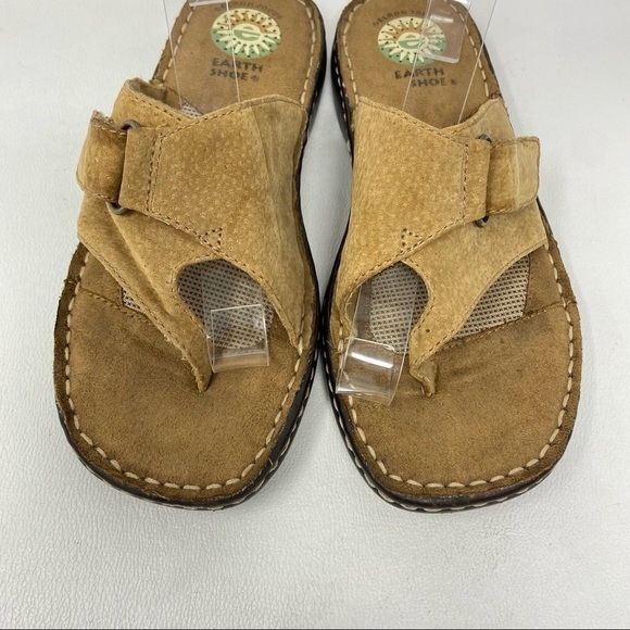 Earth Shoes Larch Brown Suede Toe Loop Slide On Sandals, Women’s Size US 6. - Picture 6 of 12